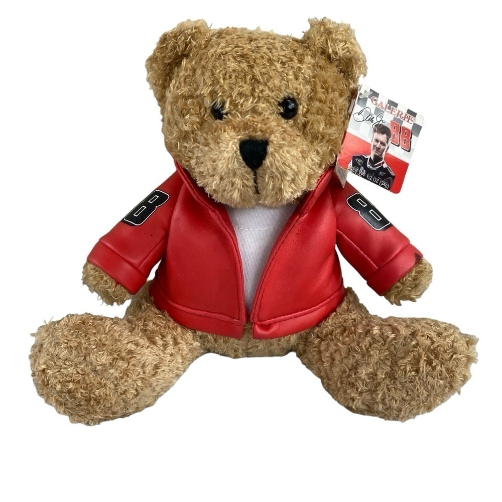 Galerie Dale Earnhardt Jr. 88 Bear Red Pleather Jacket 8" Plush Stuffed Animal
